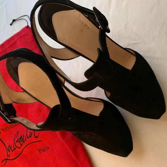 Christian Louboutin Shoes - Black Suede Heels by Christian Louboutin size 41